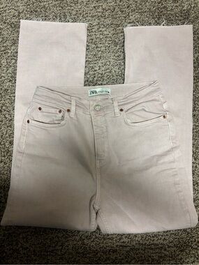 ZARA Light Pink Straight Ankle Jeans, Size 6(waist 26")